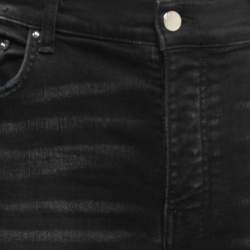 Amiri Black Distressed Denim Slim Leg Jeans L Waist 33"