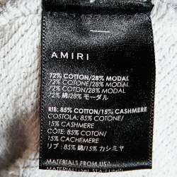 Pre Owned Amiri Grey Logo Printed Shotgun Distressed Cotton & Modal Knit Sweatshirt XXL