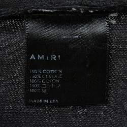 Pre Owned Amiri Black Cotton Logo Patch Crew Neck Half Sleeve T-Shirt XL