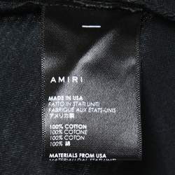 Pre Owned Amiri Black Print Cotton Crew Neck Half Sleeve T-Shirt XS