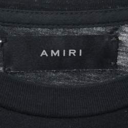 Pre Owned Amiri Black Print Cotton Crew Neck Half Sleeve T-Shirt XS