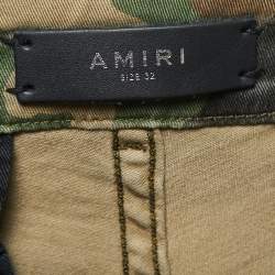 Amiri Multicolor Camouflage Distressed Cotton Cargo Pants M Waist 34