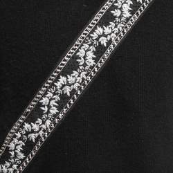 Amiri Black Wool & Cashmere Crystals Embellished Crew Neck Sweater M
