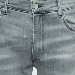 Pre Owned Amiri Grey Distressed Denim Skinny Jeans M Waist 33"