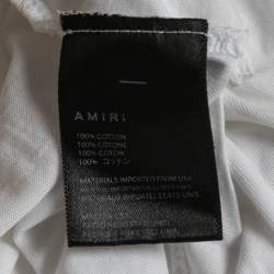 Pre Owned Amiri White Logo Print Cotton Half Sleeve T-Shirt XL