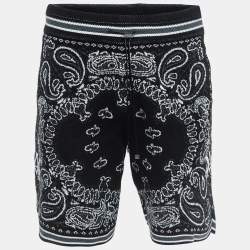 Amiri Black Bandana Print Knit Shorts L