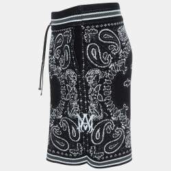 Amiri Black Bandana Print Knit Shorts L
