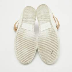 Pre Owned Amiri Brown Leather and Suede Bandana Sunset High Top Sneakers Size 41