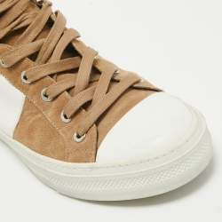 Pre Owned Amiri Brown Leather and Suede Bandana Sunset High Top Sneakers Size 41