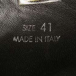 Pre Owned Amiri Brown Leather and Suede Bandana Sunset High Top Sneakers Size 41