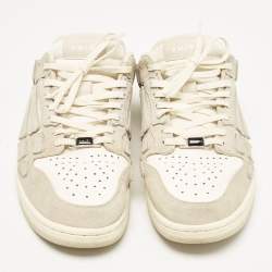 Amiri Grey/White Leather and Suede Skel Sneakers Mules Size 42