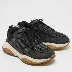 Amiri Black Nubuck Leather Bone Runner Lace Up Sneakers Size 40