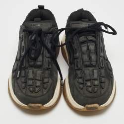 Amiri Black Nubuck Leather Bone Runner Lace Up Sneakers Size 40