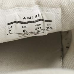 Amiri Beige/Brown Leather and Suede Skel Low Top Sneakers Size 40