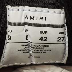 Amiri Black/Off White Suede Sunset Skate Low Top Sneakers Size 42