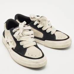 Amiri Black/Off White Suede Sunset Skate Low Top Sneakers Size 42