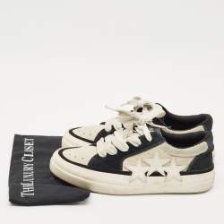 Amiri Black/Off White Suede Sunset Skate Low Top Sneakers Size 42