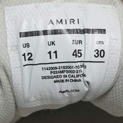 Pre Owned Amiri White/Brown Leather and Suede Skel Low Top Sneakers Size 45