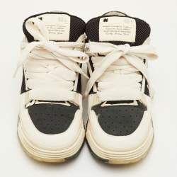 Pre Owned Amiri MA-1 Size 42 White/Black Leather, Mesh and Suede Lace Up Sneakers