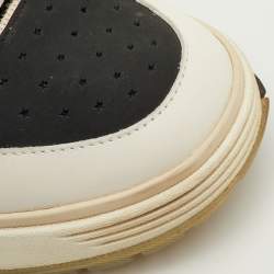 Pre Owned Amiri MA-1 Size 42 White/Black Leather, Mesh and Suede Lace Up Sneakers