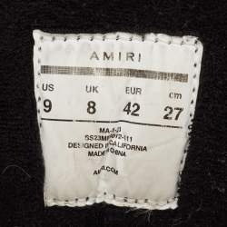 Pre Owned Amiri MA-1 Size 42 White/Black Leather, Mesh and Suede Lace Up Sneakers