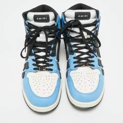 Pre Owned Amiri Skel Size 43 Multicolor Nubuck and Leather High Top Sneakers