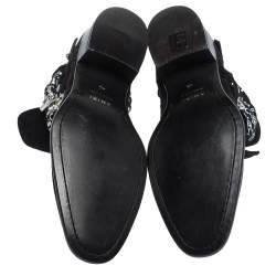 Pre Owned Amiri Black Suede Bandana Buckle Ankle Boots Size 42