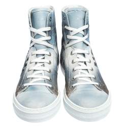 Amiri Multicolor Palm Tree Canvas Sunset High Top Sneakers Size 42