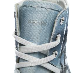 Amiri Multicolor Palm Tree Canvas Sunset High Top Sneakers Size 42