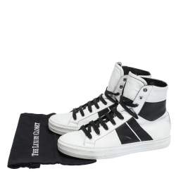Amiri Black/White Leather Sunset Lace High Top Sneakers Size 42
