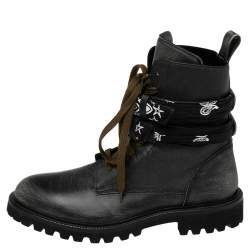 Amiri Black Leather Combat Boots Size 41