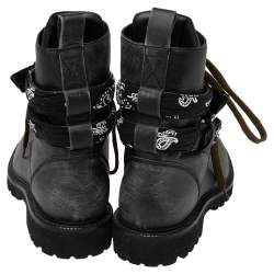 Amiri Black Leather Combat Boots Size 41
