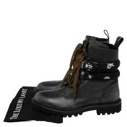 Amiri Black Leather Combat Boots Size 41