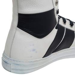Amiri White/Black Leather Sunset High Top Sneakers Size 40 