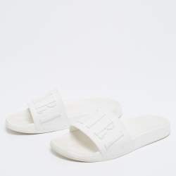 Amiri White Rubber Logo Pool Slide Sandal Size 44