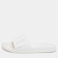 Amiri White Rubber Logo Pool Slide Sandal Size 44