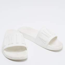 Amiri White Rubber Logo Pool Slide Sandal Size 44