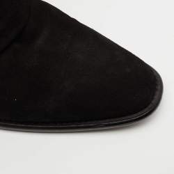 Amiri Black Pleated Suede Ankle Boots Size 42