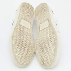 Amiri Grey/White Printed Canvas and Leather Slip on Sneakers Size 43