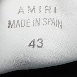 Amiri Grey/White Printed Canvas and Leather Slip on Sneakers Size 43