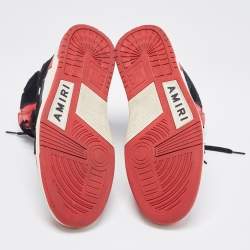 Amiri Red/White Leather Skel High Top Sneakers Size 44