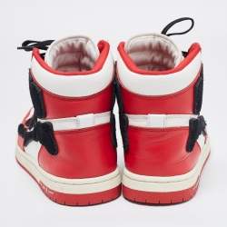 Amiri Red/White Leather Skel High Top Sneakers Size 44