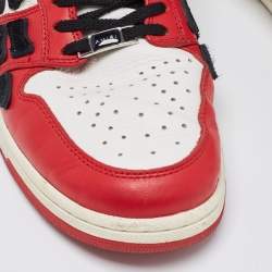 Amiri Red/White Leather Skel High Top Sneakers Size 44