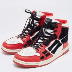 Amiri Red/White Leather Skel High Top Sneakers Size 44