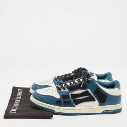 Pre Owned Amiri Blue/White Leather Skel Low Top Sneakers Size 44