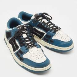 Pre Owned Amiri Blue/White Leather Skel Low Top Sneakers Size 44