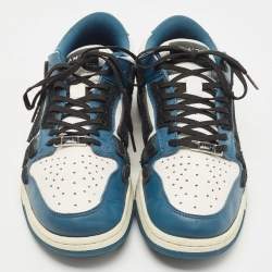 Pre Owned Amiri Blue/White Leather Skel Low Top Sneakers Size 44