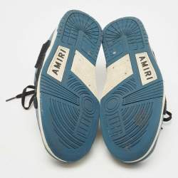 Pre Owned Amiri Blue/White Leather Skel Low Top Sneakers Size 44