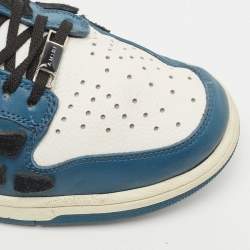 Pre Owned Amiri Blue/White Leather Skel Low Top Sneakers Size 44