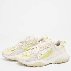 Amiri Tricolor Leather and Mesh Bone Runner Low Top Sneakers Size 43